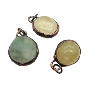 Lemon Quartz pendant, freeform, antique red, approx 15-25mm [GM16229]