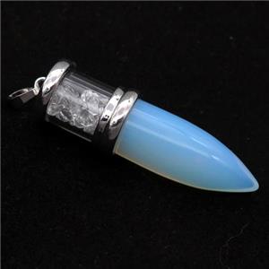 white Opalite bullet pendant, approx 13-48mm [GM16365]