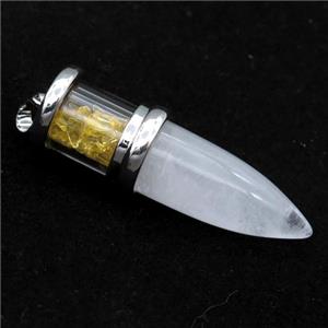 Crystal Quartz bullet pendant, approx 13-48mm [GM16366]
