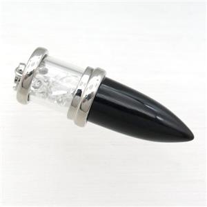 black Onyx Agate bullet pendant, approx 13-48mm [GM16368]