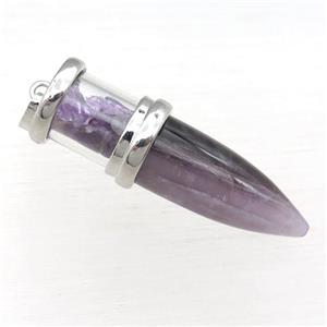 Amethyst bullet pendant, approx 13-48mm [GM16369]