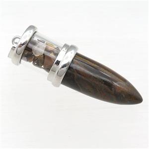 Tiger eye stone bullet pendant, approx 13-48mm [GM16370]