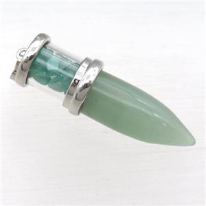 green Aventurine bullet pendant, approx 13-48mm [GM16371]