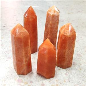 Peruvian Orange Calcite Tower Undrilled, approx 20-90mm [GM16373]