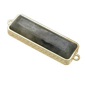 Labradorite rectangle connector, gold plated, approx 10-28mm [GM16377]