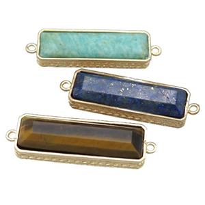 mix Gemstone rectangle connector, gold plated, approx 10-28mm [GM16382]