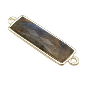 Labradorite rectangle connector, gold plated, approx 8-20mm [GM16385]