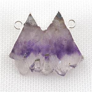 Amethyst Druzy pendant, silver plated, approx 30-35mm [GM16407]