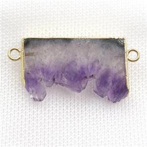 Amethyst Druzy slice pendant, gold plated, approx 15-35mm [GM16414]
