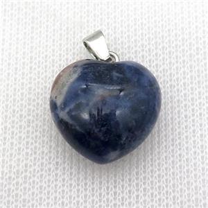 blue Sodalite heart pendant, approx 20mm [GM16446]
