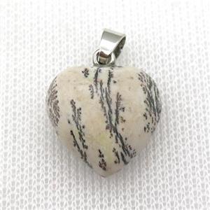 Chohua Jasper heart pendant, approx 20mm [GM16451]
