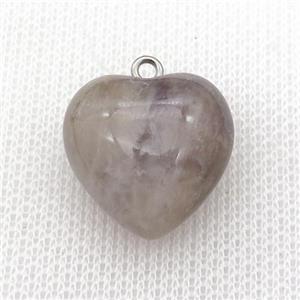 lt.purple Amethyst heart pendant, approx 20mm [GM16453]