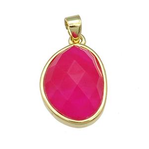red Agate teardrop pendant, gold plated, approx 12-16mm [GM16617]
