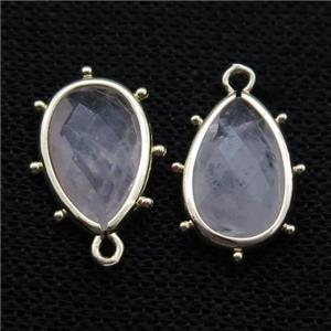 Clear Quartz Teardrop Pendant Faceted Gold Plated, approx 10-18mm [GM16680]