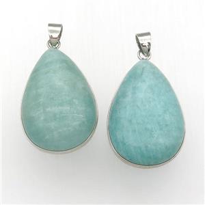 Green Amazonite Teardrop Pendant, approx 20-30mm [GM16782]
