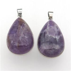 purple Amethyst Teardrop Pendant, approx 20-30mm [GM16783]