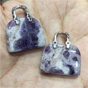 Dogtooth Amethyst bag pendant, approx 20-24mm [GM16876]