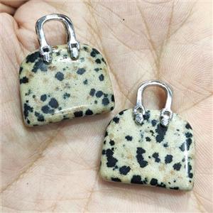 Dalmatian Jasper Bag Charm Pendant, approx 20-24mm [GM16881]