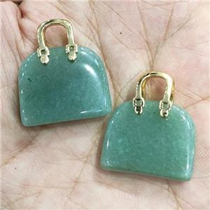 green Aventurine bag charm pendant, approx 20-24mm [GM16883]