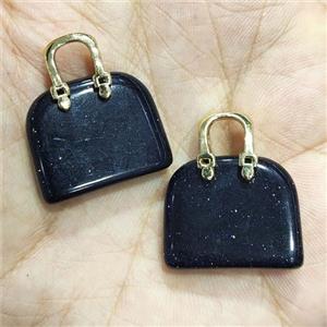 blue sandstone bag pendant, approx 20-24mm [GM16892]