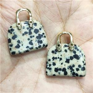 Dalmatian Jasper Bag Charm Pendant, approx 20-24mm [GM16893]
