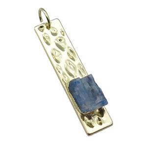 copper rectangle pendant pave Kyanite, gold plated, approx 10-12mm, 10-40mm [GM16908]