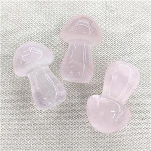 Rose Quartz mushroom charm without hole, approx 25-38mm [GM16948]