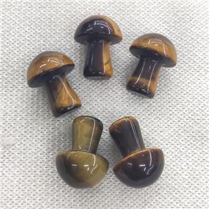 Tiger eye stone mushroom charm, no hole, approx 15-20mm [GM16951]