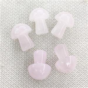 Rose Quartz mushroom charm, no hole, approx 15-20mm [GM16954]