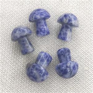 blue Dalmatian Jasper mushroom, no hole, approx 15-20mm [GM16960]