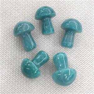green Russian Amazonite mushroom, no hole, approx 15-20mm [GM16967]