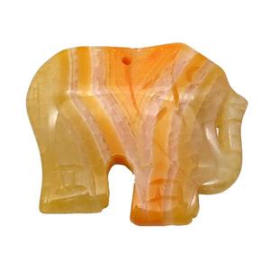 natural Agate elephant pendant, orange dye, approx 40-50mm [GM17060]