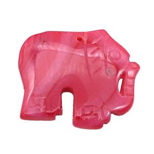 natural Agate elephant pendant, red dye, approx 40-50mm [GM17061]