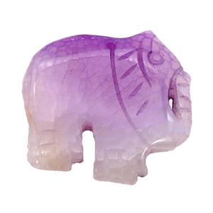 natural Agate elephant pendant, purple dye, approx 40-50mm [GM17062]