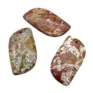 brown Ocean Jasper leaf pendant, approx 25-50mm [GM17064]