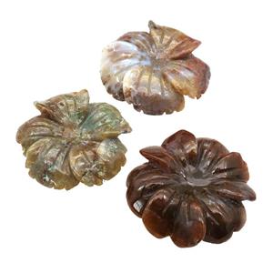Ocean Jasper flower pendant, approx 50mm [GM17072]
