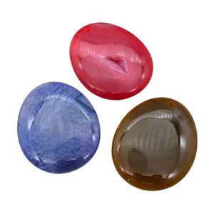 natural Agate teardrop pendant, dye, mix color, approx 45-55mm [GM17076]
