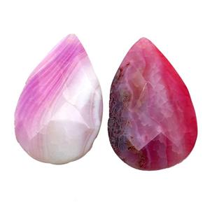 natural Agate teardrop pendant, dye, red, approx 35-55mm [GM17083]