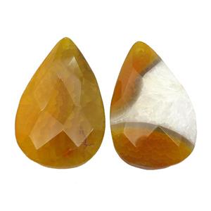 natural Agate teardrop pendant, dye, orange, approx 35-55mm [GM17084]