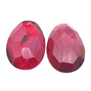 natural Agate teardrop pendant, dye, red, approx 30-50mm [GM17086]