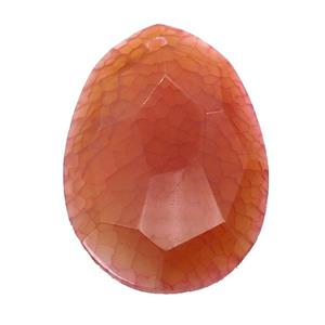 natural Agate teardrop pendant, dye, orange, approx 30-50mm [GM17088]
