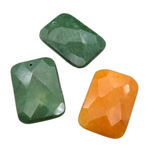 natural Agate rectangle pendant, dye, mixed, approx 30-45mm [GM17091]