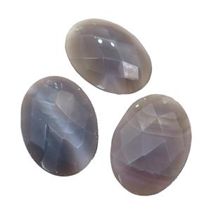 natural gray Agate oval pendant, approx 30-45mm [GM17092]