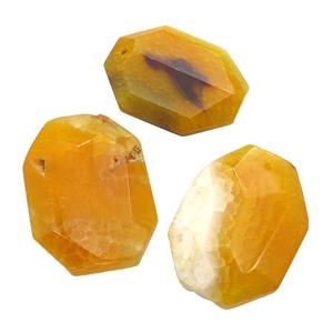 natural Agate rectangle pendant, dye, orange, approx 30-45mm [GM17099]