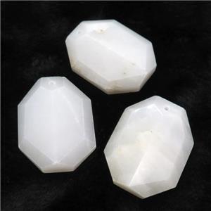 natural Agate rectangle pendant, dye, white, approx 30-45mm [GM17101]