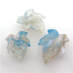 blue Cherry Agate Leaf pendant, approx 15-40mm [GM17112]