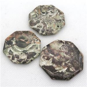 Ocean Jasper octagon pendant, approx 45-50mm [GM17114]