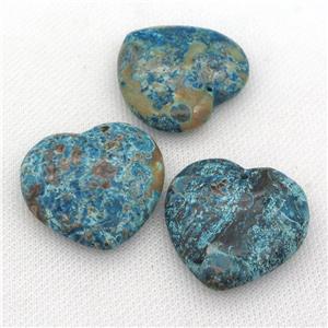 blue Ocean Jasper heart pendant, approx 35mm [GM17119]