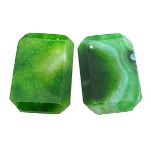 natural Agate rectangle pendant, dye, green, approx 40-55mm [GM17129]