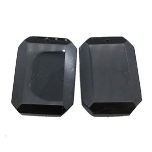 natural Agate rectangle pendant, dye, black, approx 40-55mm [GM17130]